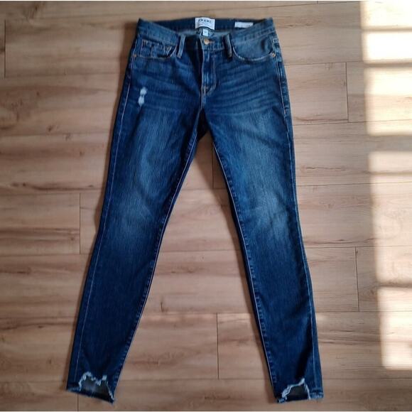 FRAME Le Skinny de Jeanne Mid-Rise Skinny Jeans Indigo Wash Size 26W - Picture 8 of 14